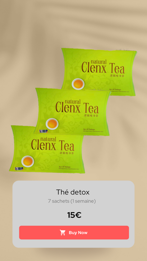 Clenx tea (  thé detox )  cure de 1 semaine 7 sachets